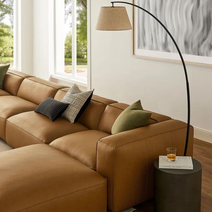 Modway Auren 6-Piece Upholstered Vegan Leather Modular Sofa