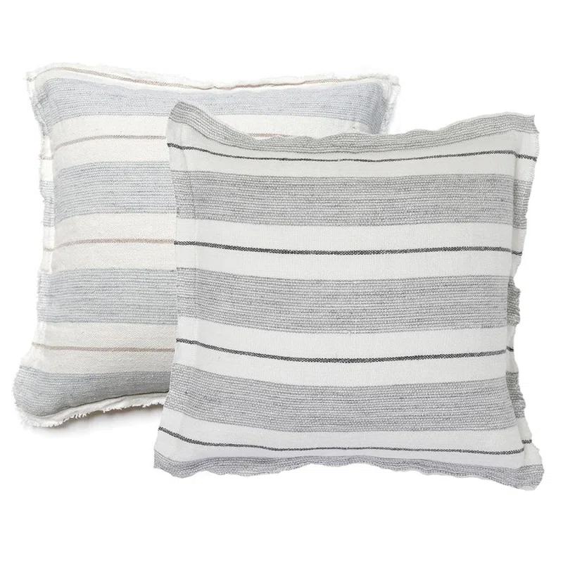 Laguna Linen Pillow by Pom Pom at Home - Ocean / 20" x 20" / Down