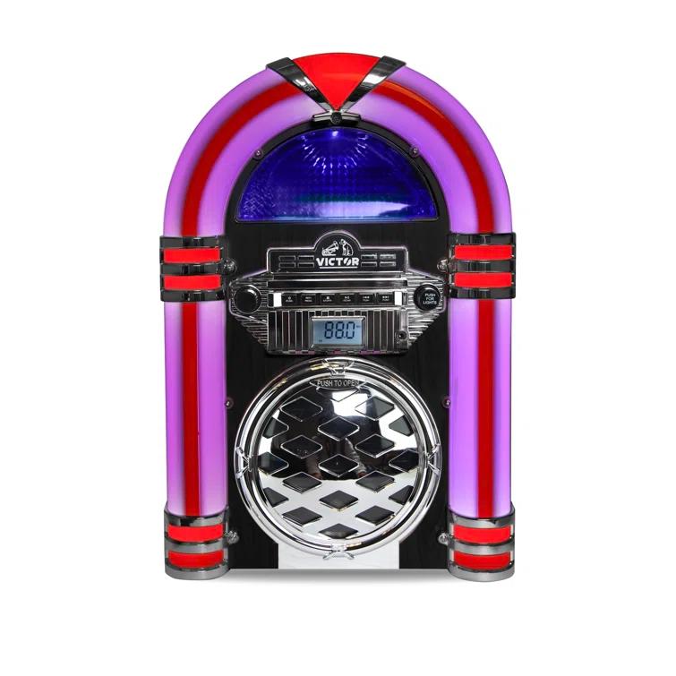 Victor Bluetooth CD Jukebox Speaker with FM Radio & Multicolor LED Lighting