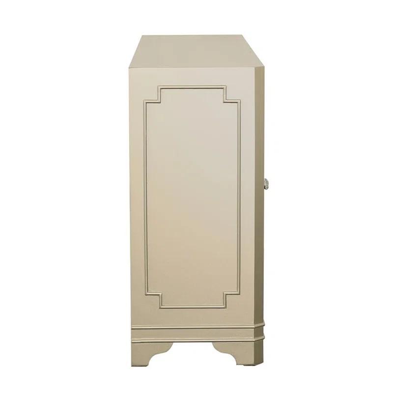 Everly Quinn Toula Smoke/Champagne 4-Door Accent Cabinet