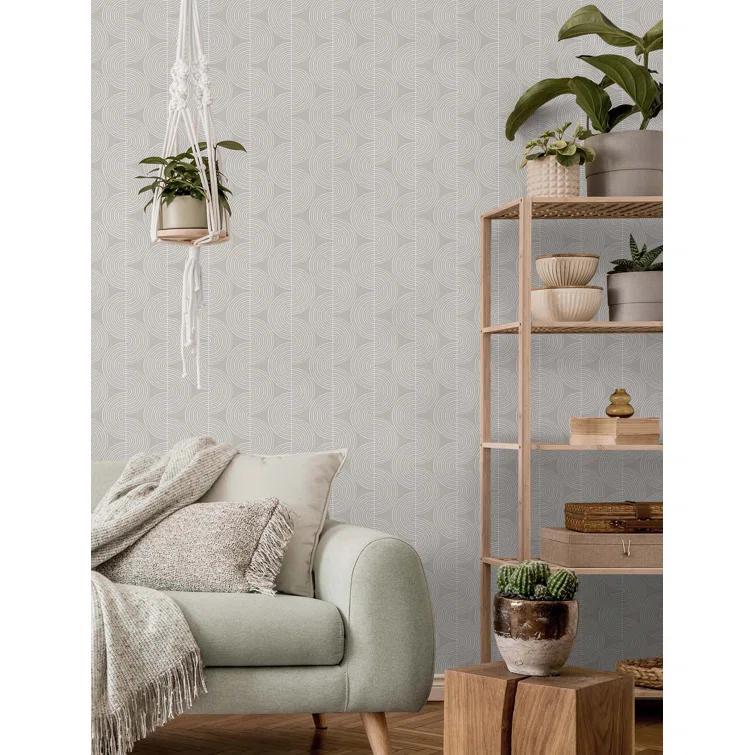 NextWall Alloy Grey Zen Geo Peel and Stick Wallpaper