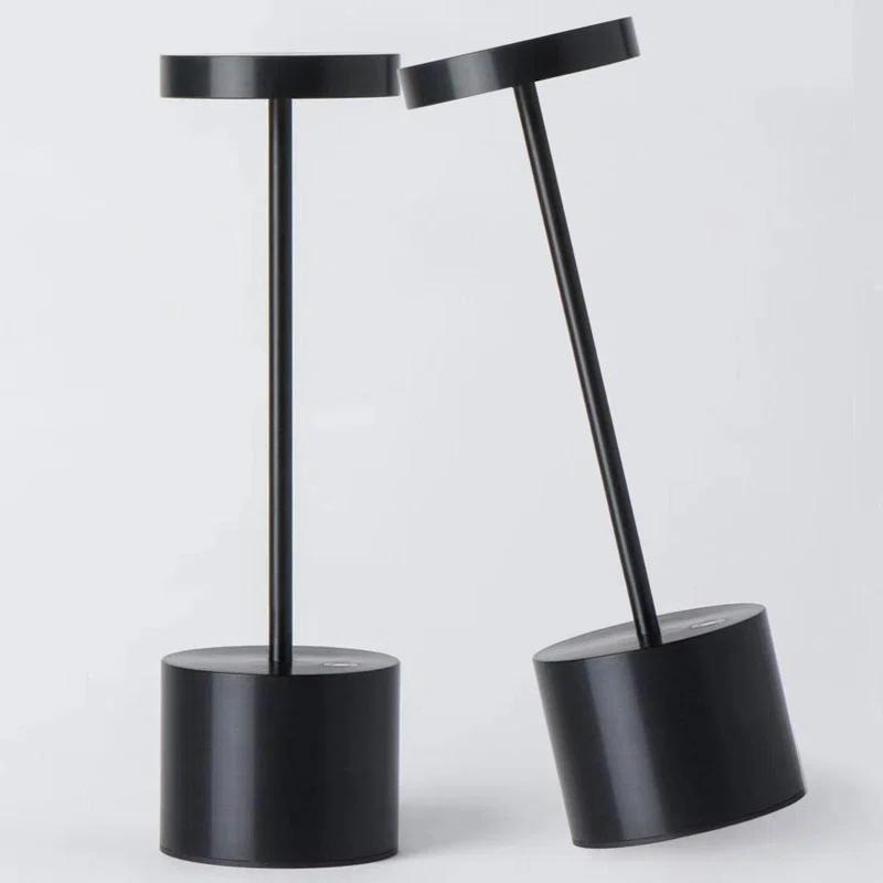 Orren Ellis 2-Pack Cordless Rechargeable Metal Table Lamps: 5000Mah Battery, 3 Brightness Levels, USB Portable Powered