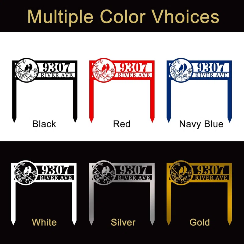 COBEKY Personalized Home Street Number Gate Fence Or Front Door Plaque | Realtor Closing Gift