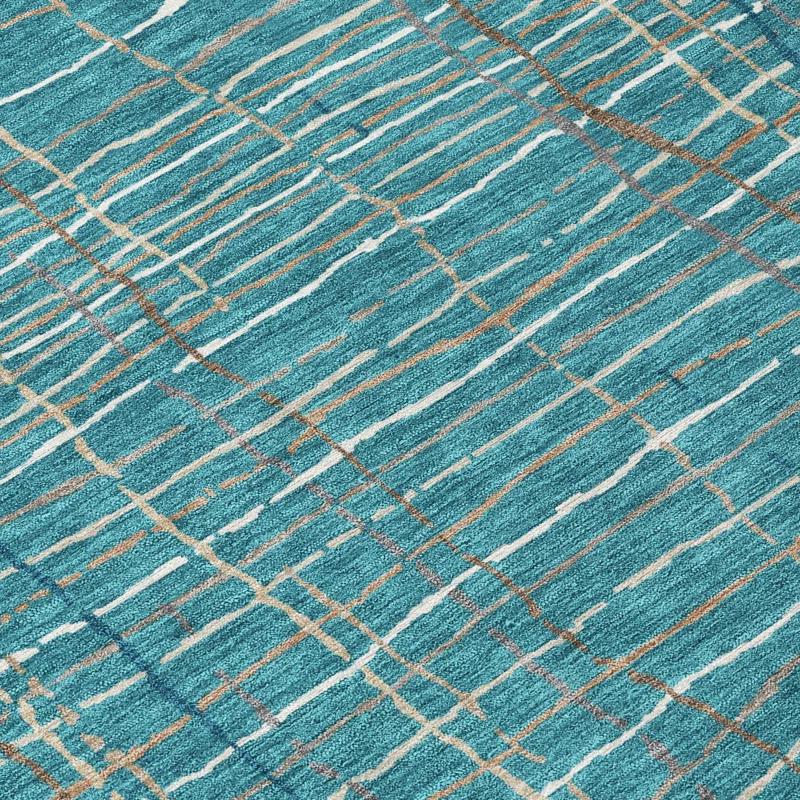 Machine Washable Indoor/Outdoor Chayden ACN998 Teal Rug