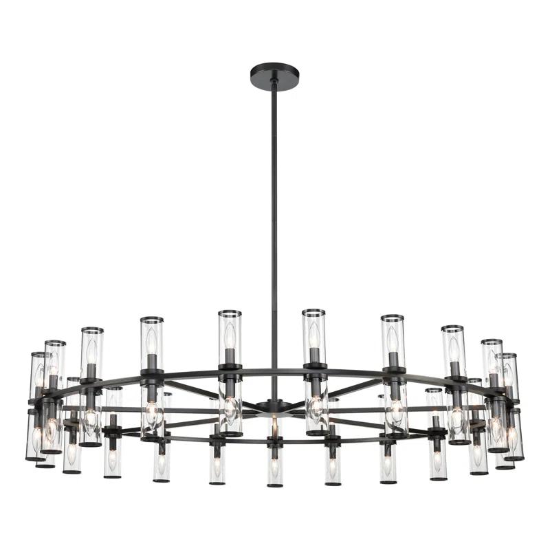 Revolve 42 - Light Dimmable Wagon Wheel Chandelier
