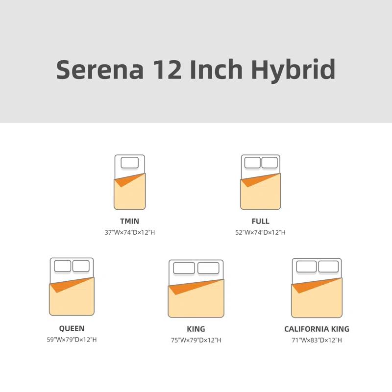 Signature Design by Ashley Serena 12'' Plush Hybrid Mattress