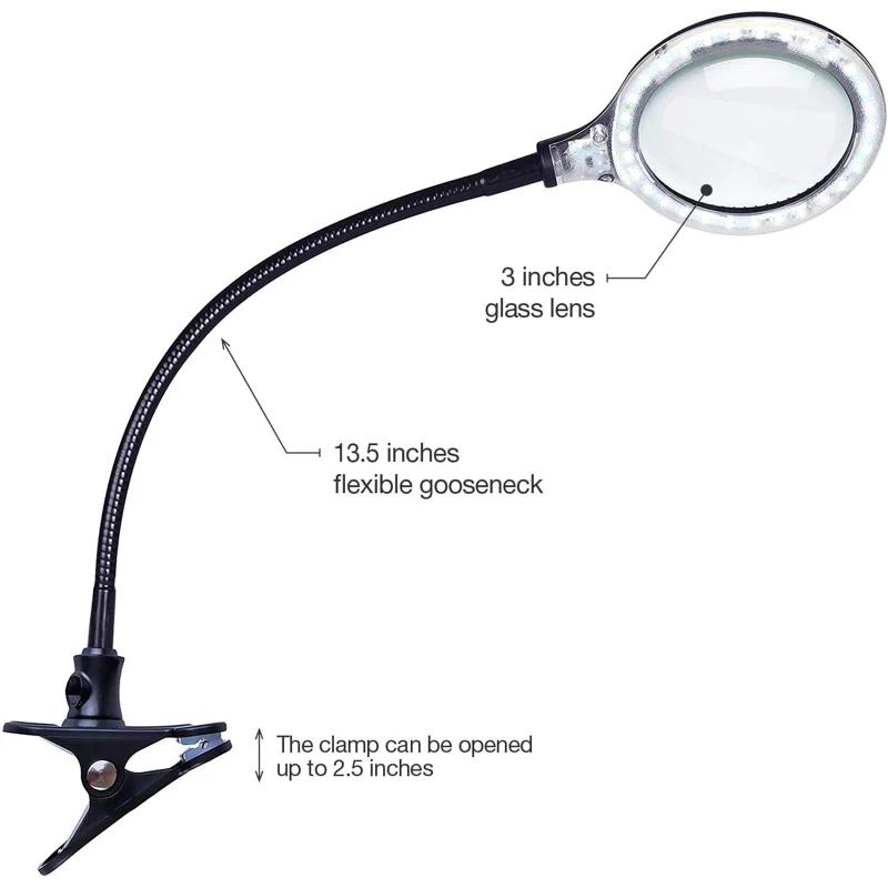 Brightech Lightview Pro 23.5 in. Adjustable Gooseneck Magnifying Desk Lamp