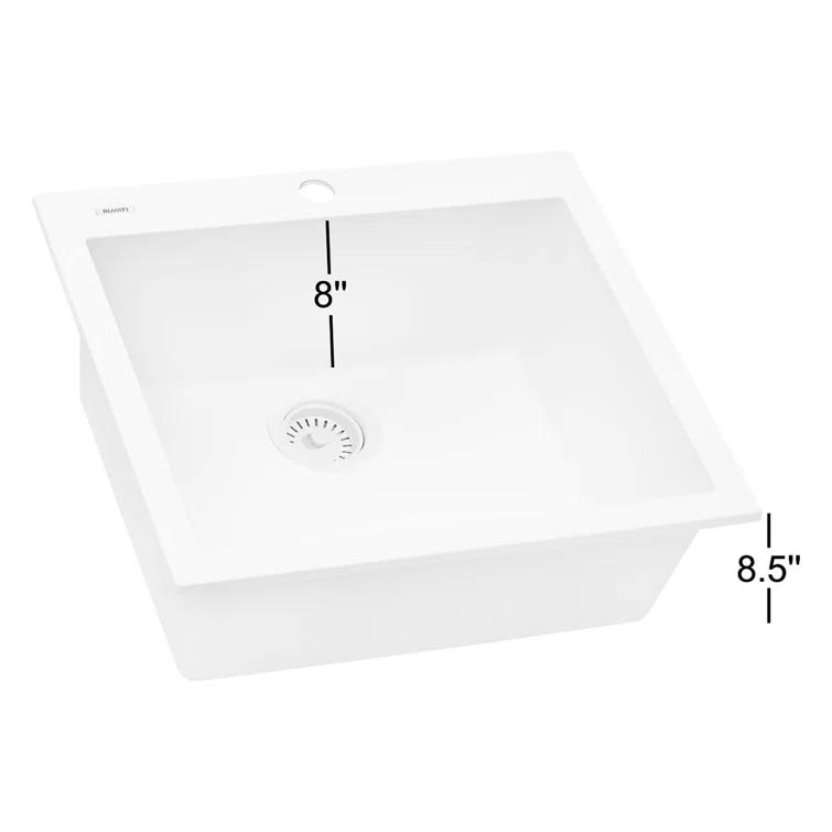 Ruvati Ruvati epiGranite Drop-in Topmount Granite Composite Kitchen Sink RVG1022WH