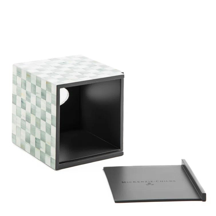MacKenzie-Childs Sterling Check® Lacquer Boutique Tissue Box Cover
