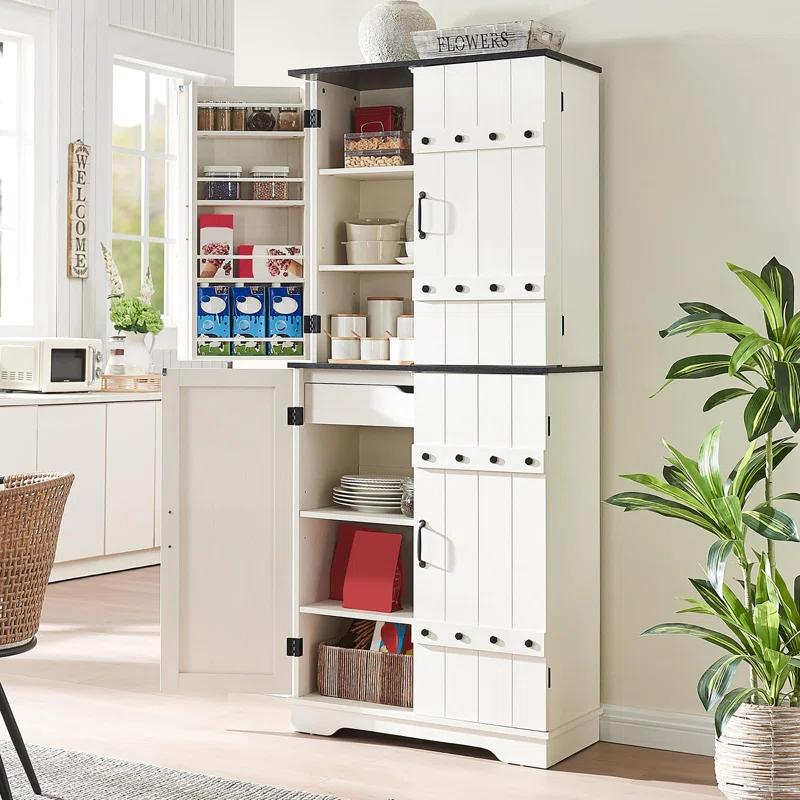 Gracie Oaks 72" Tall Farmhouse Kitchen Pantry