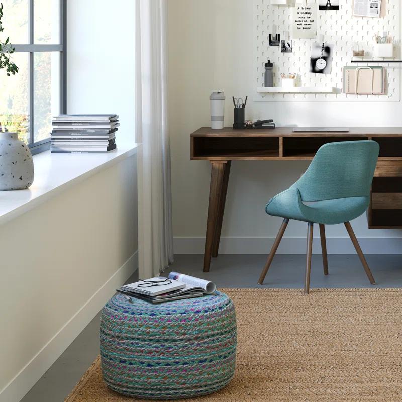 Simpli Home Margo 20"W Cotton and Jute Boho-style Pouf