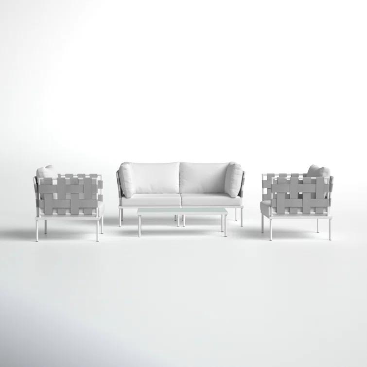 Modway Harmony 5 Piece Outdoor Patio Aluminum Sectional Sofa Set