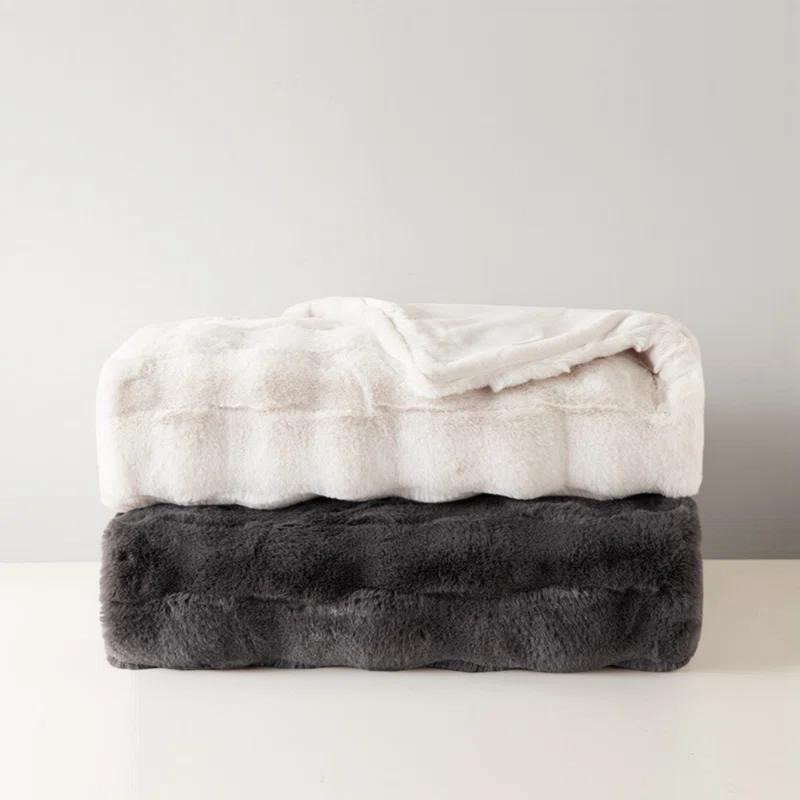 Madison Park Vivienne Faux Fur Throw