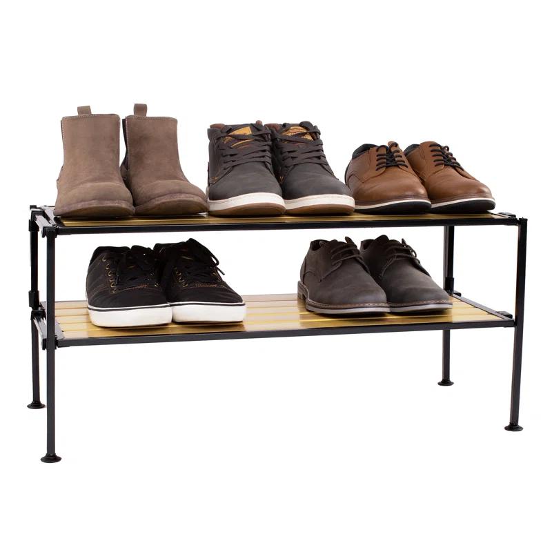 2-Tier (6 Pair) Resin Shoe Storage Rack