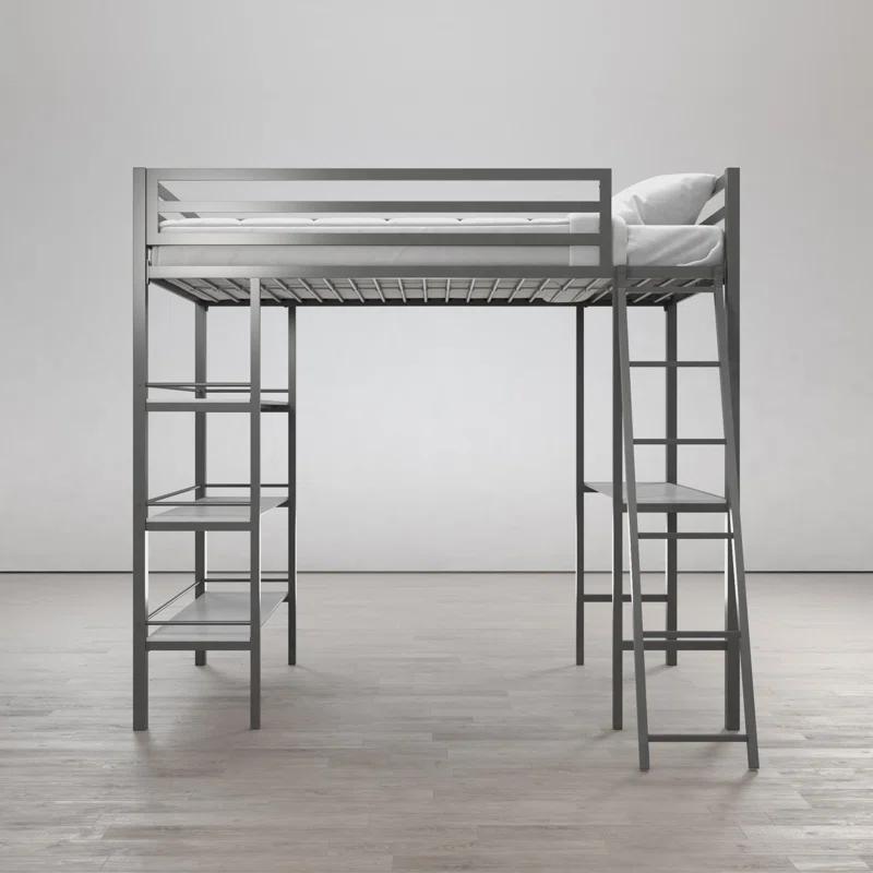 Max & Finn Nova Twin Metal Platform Loft Bed with Built-in-Desk