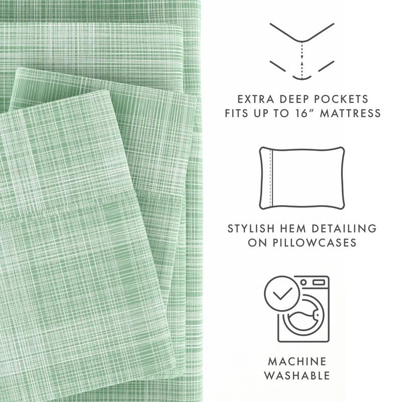 Becky Cameron Simply Soft™ Thatch Pattern Microfiber Sheet Set