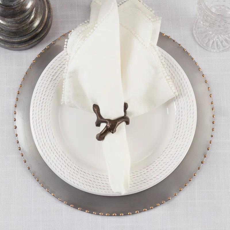 Saro Napkin Ring Collection Metal Napkin Ring (Set of 4)