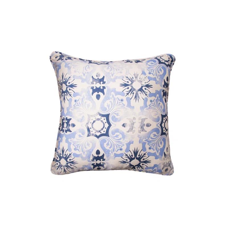 C&F Home Blue Tile Woven Throw Pillow