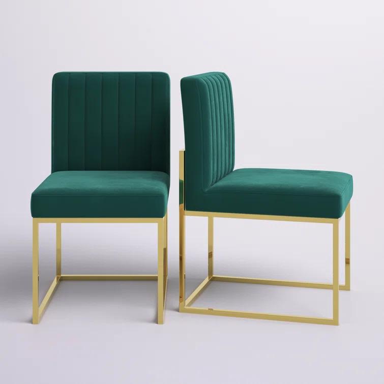 Mercer41 Amberdawn 18.5'' H Velvet Upholstered Side Chair (Set of 2)