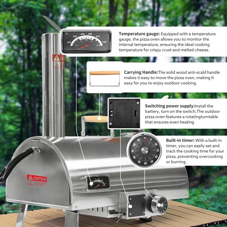 Fashionwu Fashionwu Countertop Wood Burning Pizza Oven