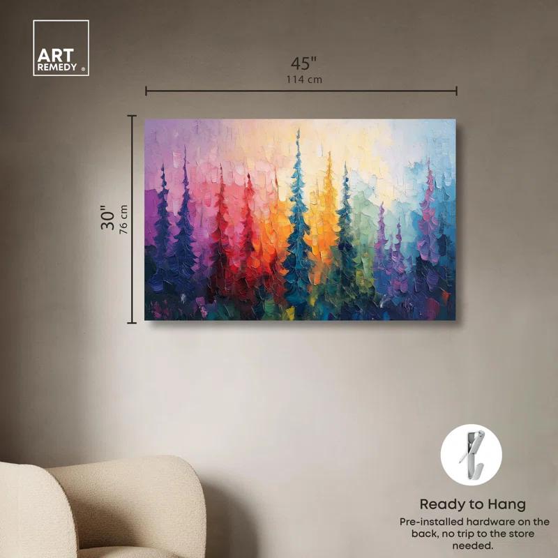 Art Remedy Branching Color Fusion Canvas Colorful Floral Art by Art Remedy