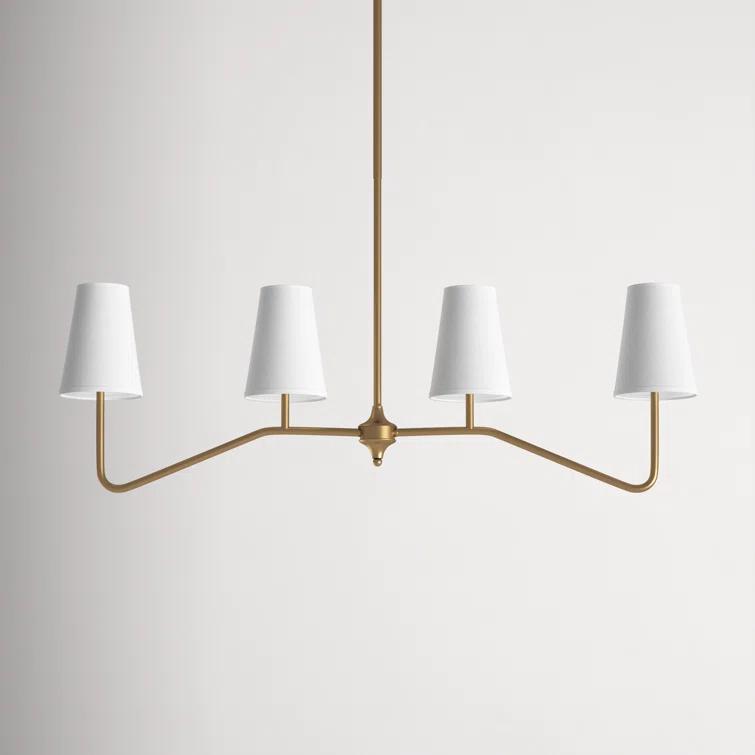 Kelly Clarkson Home Diana 4 - Light Kitchen Island Linear Pendant in Natural Brass