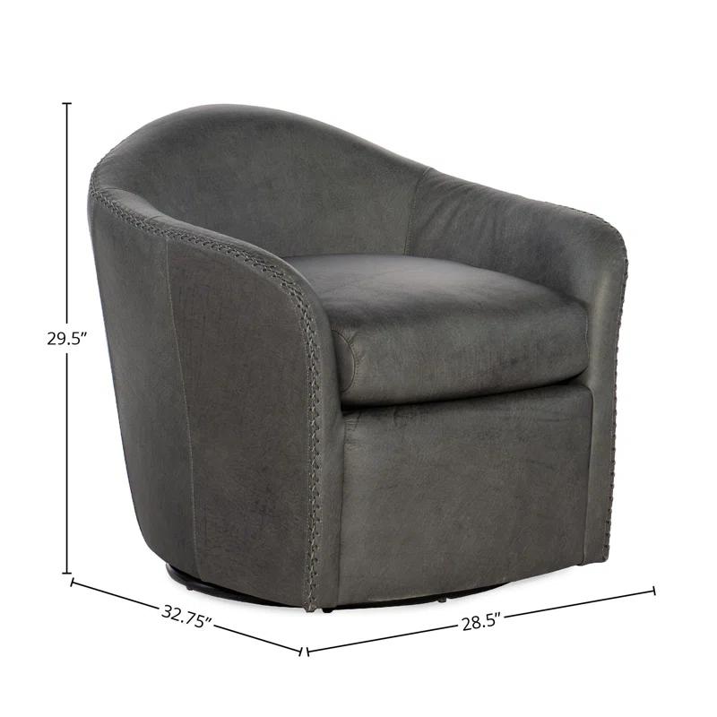 Sinbad Genuine Leather Swivel Club Chair