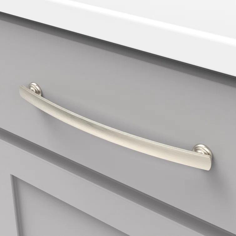 Hickory Hardware American Diner Collection Pull - 8-13/16" Center to Center Cabinet Pull Satin Nickel - Transitional, Traditional Hardware for Drawers & Cabinets (Set of 5)