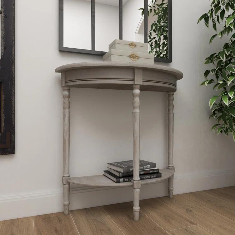 Ophelia & Co. Mcbroom Wood Half Moon 1 Shelf Console Table