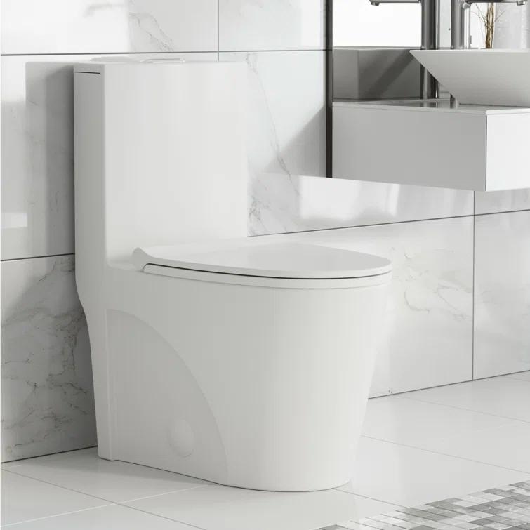 Swiss Madison St. Tropez One Piece Elongated Toilet Dual Vortex Flush 1.6 GPF SM-1T254