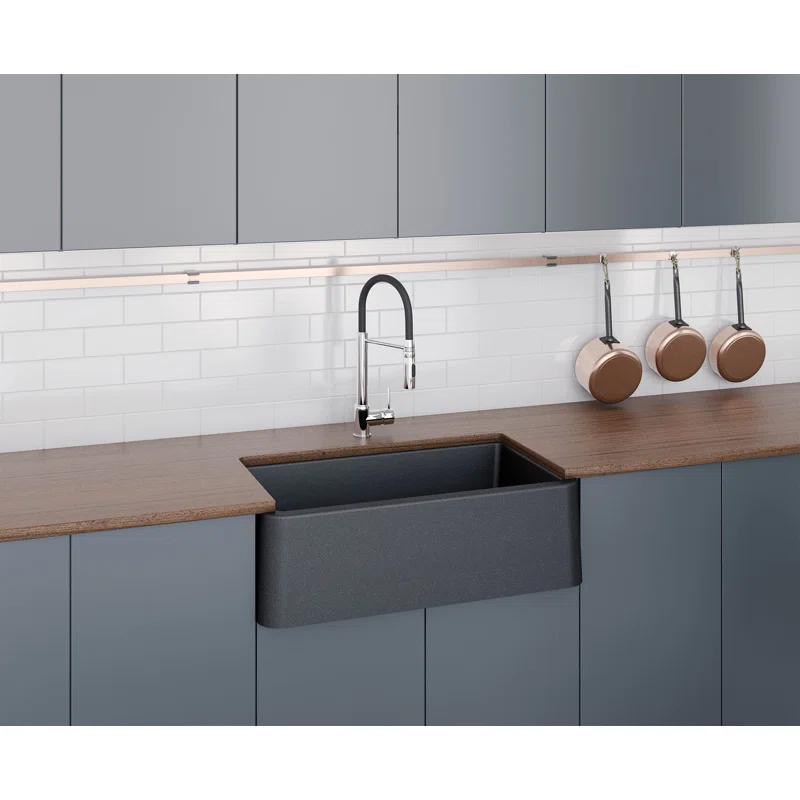 LaToscana LA3319B 33" L x 19" W Apron Quartz Kitchen Sink
