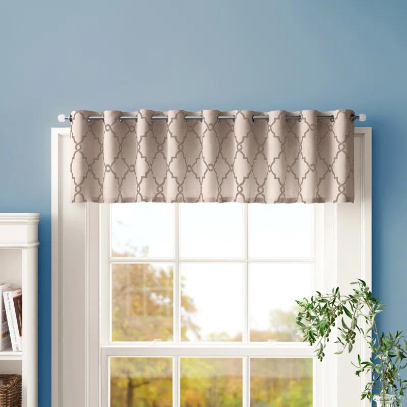 Madison Park Saratoga Fretwork Print Grommet Top Single Window Valance