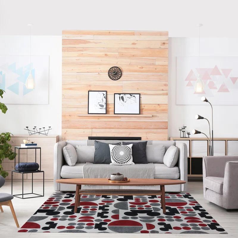 Disney by Gertmenian Licensed Disney Bravo Mickey Mouse Spheres Black/Red/White Indoor Area Rug