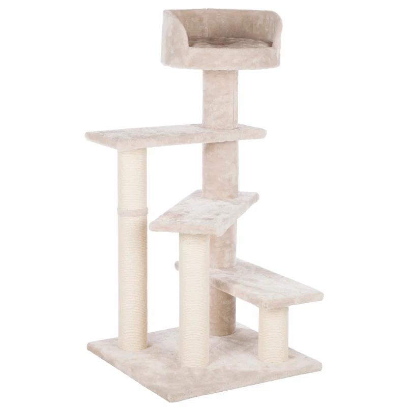 TRIXIE TRIXIE Tulia Senior 40.2" Cat Tower, 4-Level Cat Tree, Sisal Scratching Posts, Plush Platforms, Top Platform Bed