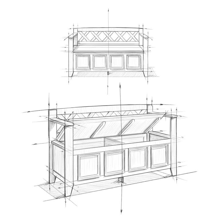 Simpli Home Amherst 48"W Solid Wood Entryway Storage Bench with Lift-Top Lid and Dual Compartments