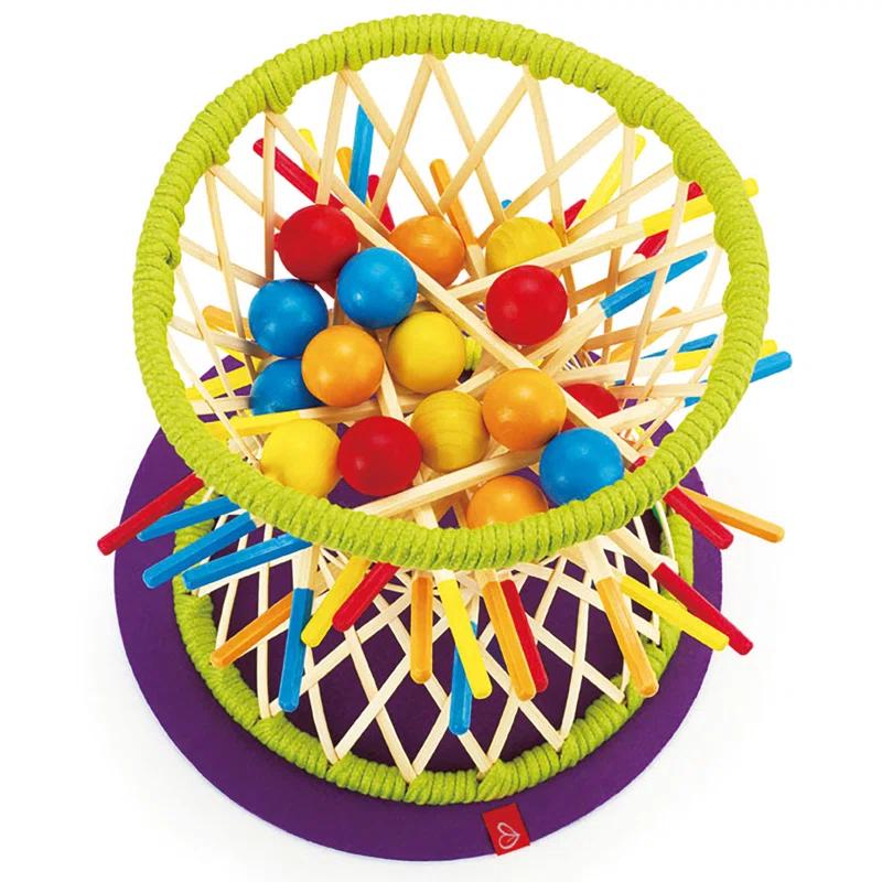 HaPe Hape: Pallina Original - Skill & Strategy Game, Ball Catching, Bamboo, 20 Sticks, 16 Balls, Solo Or Group Play, Versatile Play Options, Kids Ages 3+