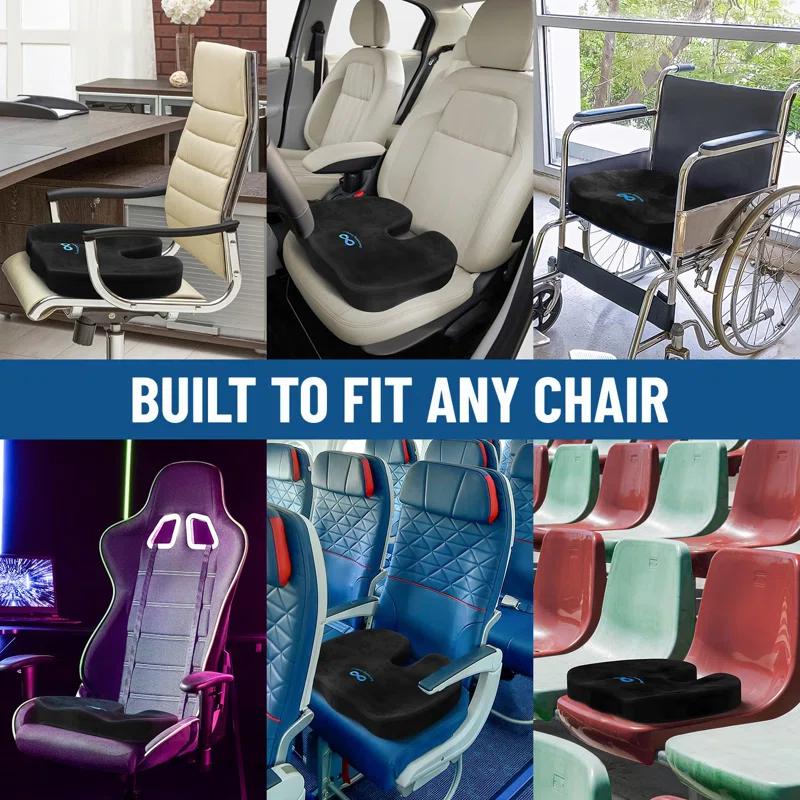 BEACHWATER POOL & SPA, LLC Doctor Recommended Memory Foam Seat Cushions For Office Chairs -  Eligible Tailbone Pain Relief Cushion, Sciatica & Back Support, Office Chair Cushion & Car Seat Cushion