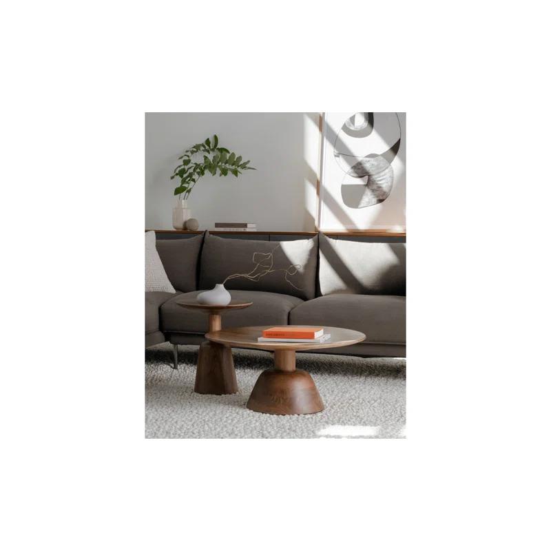 Dalton Round Coffee Table - Dark Acacia