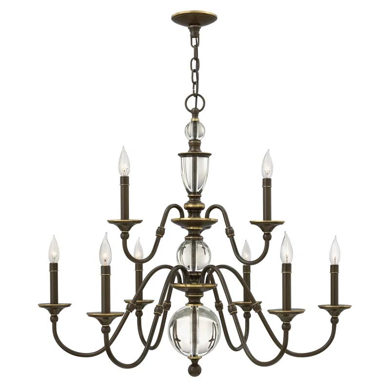 Hinkley Eleanor 6 - Light Candle Style Classic Chandelier with Crystal Accents