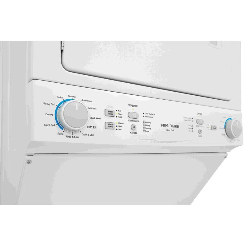 Frigidaire Electric Long Vent Stacked Laundry Center - 3.9 Cu. Ft Washer and 5.5 Cu. Ft. Dryer