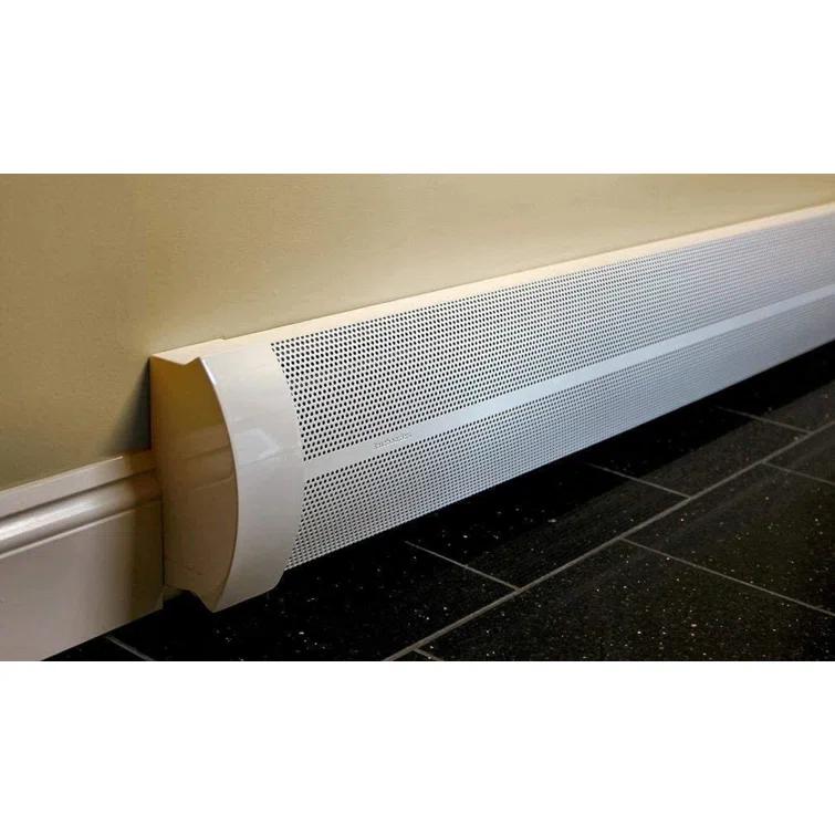 Baseboarders Baseboarders Elliptus Galvanized Steel Easy Slip-on Baseboard Heater Cover Set - White | Heater Cover and Endcaps Included