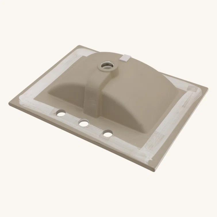 Tech Cube 24"X18" White Rectangular Single Vanity Top With Overflow(Sink Only) TCYX05466A