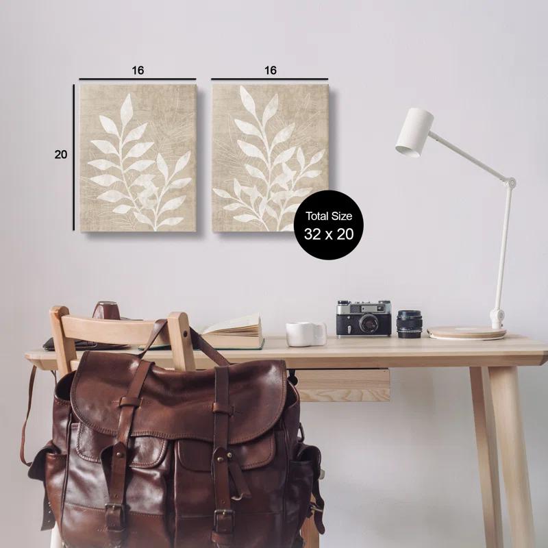Stupell Industries " Boho Botanical Leaf Silhouette " by Natalie Carpentieri 2 - Pieces
