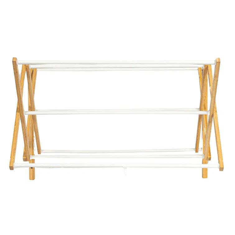 Household Essentials Meghan Bamboo Foldable Wall-Mounted Drying Rack