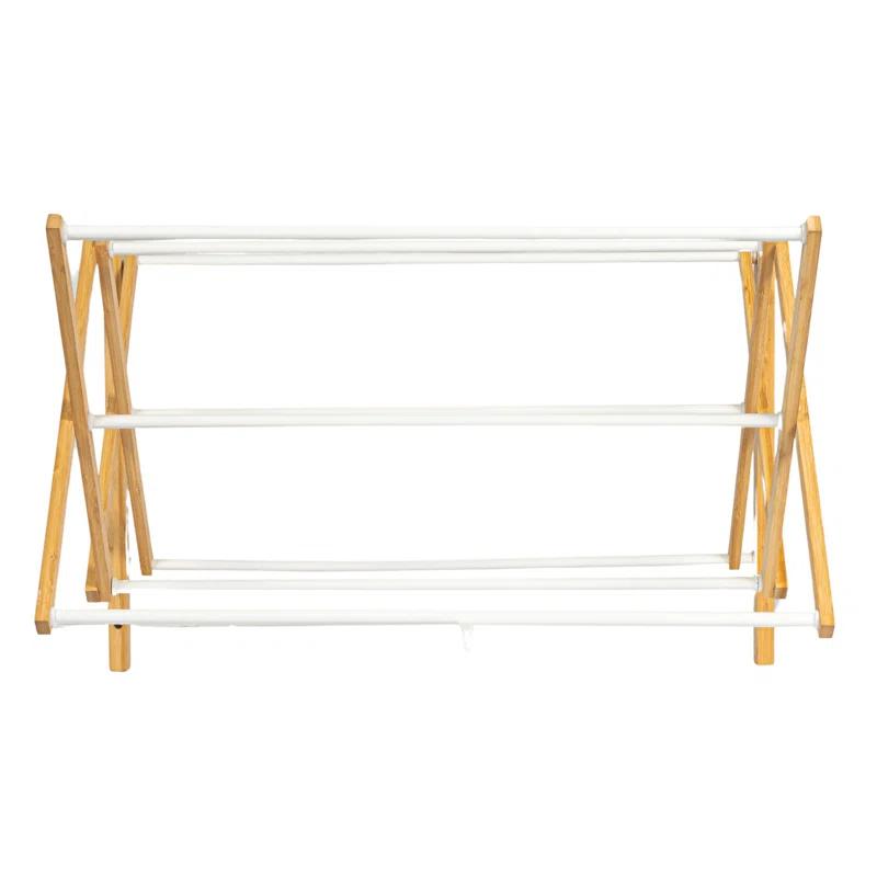 Household Essentials Meghan Bamboo Foldable Wall-Mounted Drying Rack