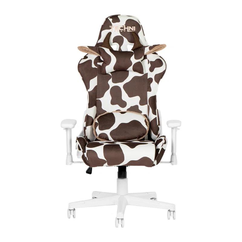 Inbox Zero Inbox Zero TS85 Brown COW Series Gaming Chair