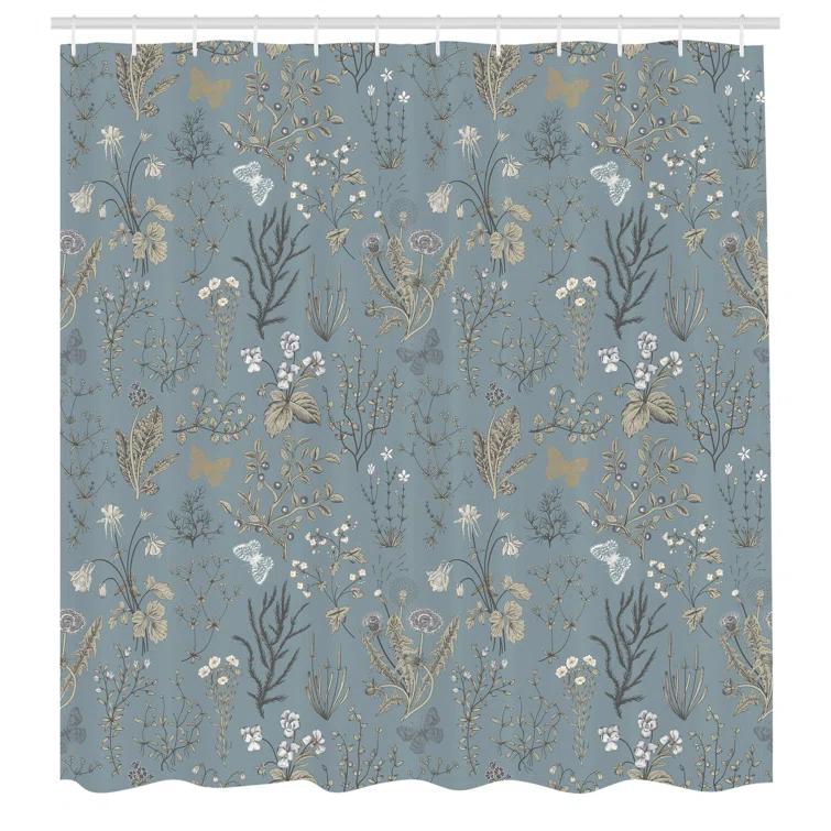 Ambesonne Floral Shower Curtain with Hooks Included