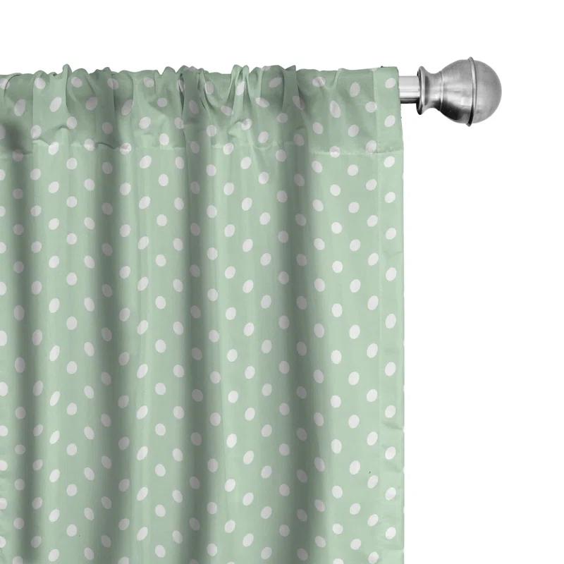 Mint Polka Dot Semi-Sheer Rod Pocket Curtain Panels (Set of 2)