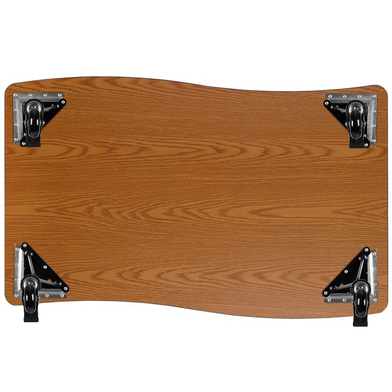 Flash Furniture Goddard 28"W x 47.5"L Rectangular Wave Collaborative Grey Adjustable Height Activity Table