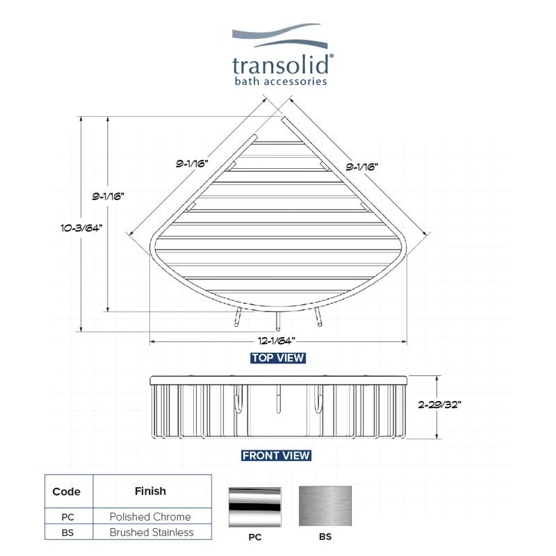 Transolid Drill / Screw Stainless Steel Shower Basket